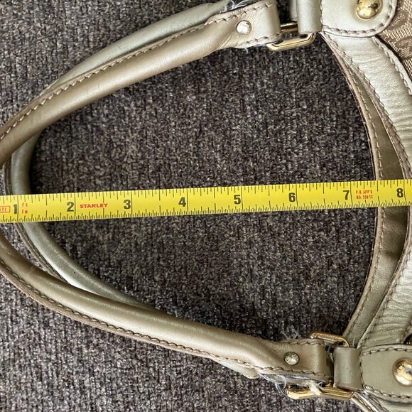 MONOGRAM Large SUKEY GUCCI Tote Gold Leather Trim & GG Gold Charm - Picture 8 of 16